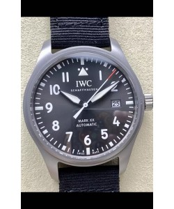 IWC Pilot's MARK XX Super Clone en titane Réplique montre suisse Cadran gris