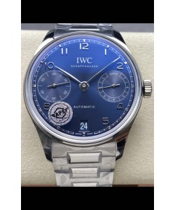 IWC Super Clone Portugieser Montre Réplique Suisse 1:1 Cadran bleu Montre boîtier acier