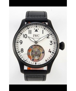 IWC Super Clone Portugaise à remontage manuel, tourbillon authentique, cadran blanc, boîtier en PVD