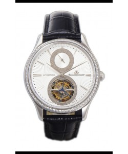 Jaeger LeCoultre Master Ultra-Thin Tourbillon Cadran blanc Boîtier acier inoxydable