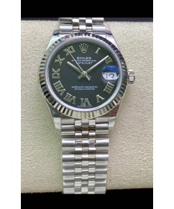 Montre Rolex Datejust Mouvement 31MM ETA-2671 Réplique Suisse en acier 904L avec cadran noir romain