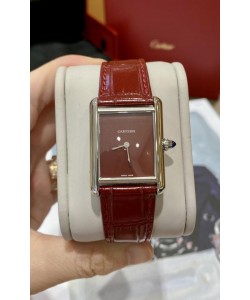 Montre Must De Cartier Tank Edition en boîtier acier inoxydable 904L, cadran marron