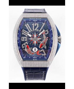 Franck Muller Vanguard KOI V45 YT SC DT AC BL KOI 2 Diamants Emboîtés Réplique Suisse 