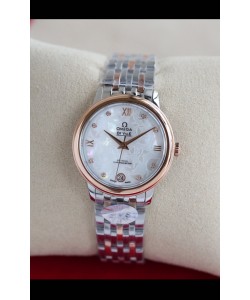 Omega De Ville - Montre automatique suisse - Cadran bicolore or rose - Blanc 