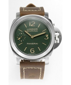 Panerai Luminor Marina 8 Days PAM00911 Cadran Vert 1:1 Qualité Miroir - Acier 904L avec bracelet cuir