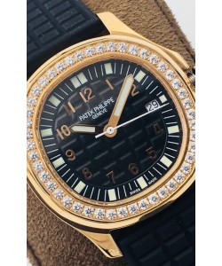 Patek Philippe Aquanaut 5067A Réplique Suisse en or jaune cadran noir - 35MM