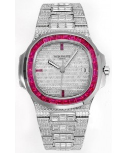 Patek Philippe Nautilus 5711/A Réplique Suisse Réplique Miroir 1:1 en acier 904L avec boîtier en diamants