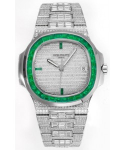Patek Philippe Nautilus 5711/A Réplique Suisse Réplique Miroir 1:1 en Acier 904L Diamants Boîtier