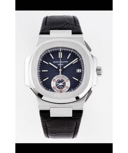 Patek Philippe Nautilus 5980/1A 904L Boîte en Acier avec Cadran Bleu et Bracelet en Cuir - Réplique Miroir 1:1