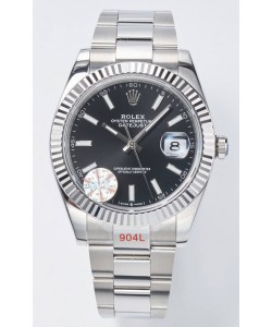 Rolex Datejust Cal.3235 Mouvement Montre Suisse Réplique 1:1 Miroir 904L Acier 41MM - Cadran noir 