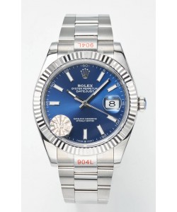 Mouvement Cal.3235 Montre Suisse Rolex Datejust Réplique Miroir 1:1 904L Acier 41MM - Cadran bleu