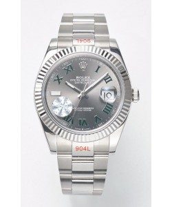 Rolex Datejust Cal.3235 WIMBLEDON Montre Suisse Réplique Miroir 1:1 904L Acier 41MM - Cadran Gris 