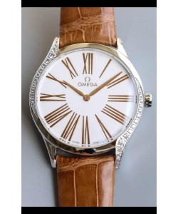 Omega De Ville Tresor Edition Montre Suisse à Quartz 36MM Boîtier Acier Cadran Blanc