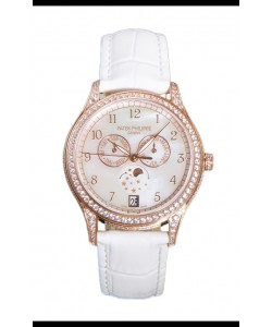 Patek Philippe Complications 4948G Quantième Annuel Phase de Lune Cadran Perlé Or Rose Réplique Suisse