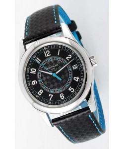 Patek Philippe Calatrava 6007 Cadran noir Aiguilles bleues Boîtier acier 904L Montre réplique 1:1 