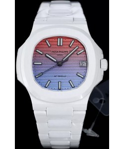 Patek Philippe Nautilus 5711 AET remoulé Edition Céramique Blanche Cadran Dégradé montre Suisse Réplique