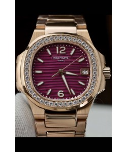 Patek Philippe Nautilus 7010/1R-013 Or Rose 32MM Quartz Suisse Réplique miroir 1:1