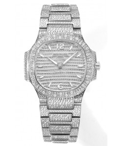 Patek Philippe Nautilus 7118R 35MM 1:1 Montre sertie de diamants en boîtier acier 