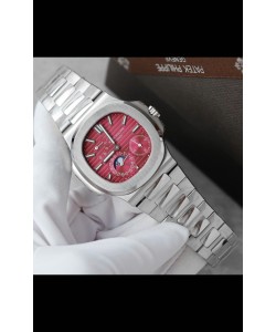 Patek Philippe Nautilus 5740 Calendrier perpétuel Acier inoxydable Cadran rose Réplique de Montre suisse