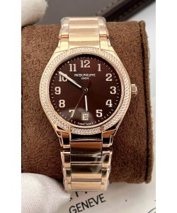 Patek Philippe Twenty-4 Cadran vert Boîtier or rose Réplique montre 1:1 36MM