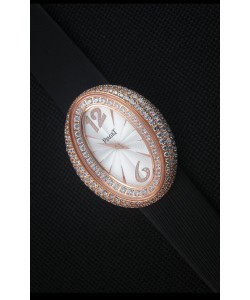 Piaget Limelight Magic Hour Montre à Quartz Suisse, Or Rose avec Sangle Noire