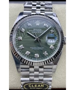 Rolex Datejust Mouvement Cal.3235 Réplique 1:1 Acier 904L 36MM - Cadran à motif palmier vert