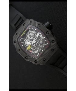 Montre Richard Mille RM35-2 Rafael Nadal Etui en Carbone Forgé avec Bracelet en caoutchouc noir