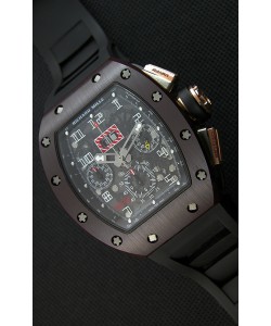 Montre Richard Mille RM011-FM Felipe Massa Étui en Céramique d’une seule pièce avec Bracelet Noir
