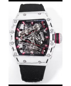 Richard Mille RM38-02 Boitier carbone Bubba Watson Mouvement Tourbillon Nylon noir Réplique miroir à l'échelle 1:1