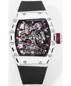 Richard Mille RM38-02 Carbone blanc Bubba Watson Caoutchouc noir Mouvement Tourbillon Réplique miroir 1:1