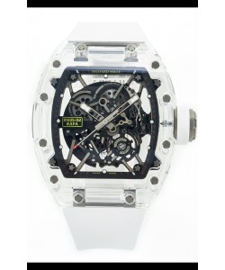 Richard Mille RM35-02 Rafael Nadal Boîtier saphir transparent avec Tourbillon Véritable Montre Super Clone