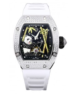 Montre Richard Mille RM26-01 Tourbillon Panda Boîtier acier inoxydable Montre Mouvement suisse   