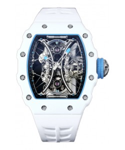 Richard Mille RM53-01 Pablo Mac Donough Boîtier TPT et caoutchouc blanc Montre réplique suisse