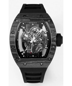 Montre Richard Mille RM055 Boîtier en carbone noir Caoutchouc noir Superclone 1:1 Tourbillon Authentique 