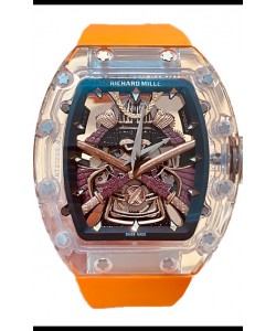 Richard Mille RM047 Samurai Tourbillon Véritable - Bracelet Orange - Boîtier Saphir