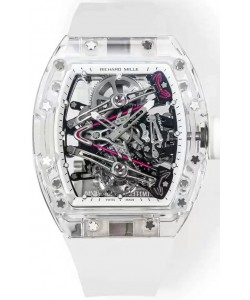 Richard Mille RM38-02 Sapphires Bubba Watson Mouvement Tourbillon Caoutchouc Blanc Réplique miroir 1:1