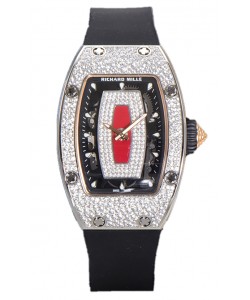 Montre Richard Mille RM007 Cadran rouge pavé de diamants Acier 904L Superclone Suisse