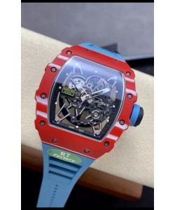 Richard Mille RM35-02 Rafael Nadal Montre Super Clone Tourbillon Authentique Carbone Bleu