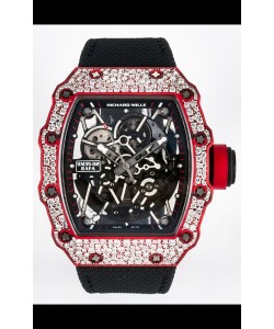 Richard Mille 035-02 Rouge NTPT Mouvement Vaucher authentique Montre Super Clone