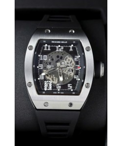 Réplique de montre Richard Mille RM010 en acier inoxydable avec bracelet noir