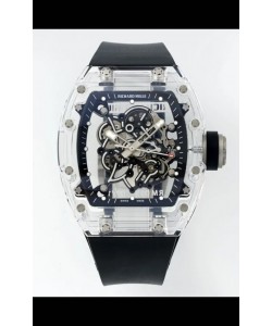 Richard Mille RM055 Boîtier transparent en saphir avec tourbillon authentique Montre Super Clone