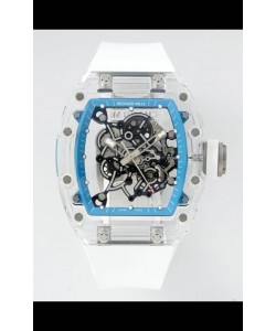 Richard Mille RM055 Boîtier transparent en saphir avec tourbillon authentique Montre Super Clone 