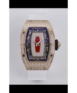 Richard Mille Super Clone RM07-01 Sertie de diamants904L Boîtier or rose Automatique Réplique Montre