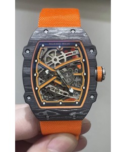 Montre Richard Mille Super Clone RM67-02 Carbone noir TPT 37 Grammes Bracelet Orange