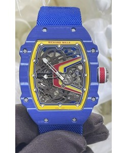 Richard Mille Super Clone RM67-02 Fernando Alonso Montre Carbone Bleu TPT 37 Grammes Bracelet Bleu