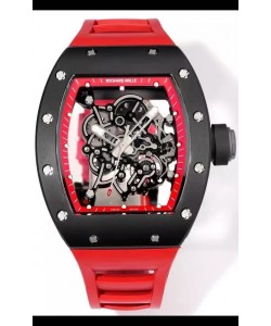 Montre Richard Mille Super Clone RM055 avec boîtier en céramique et tourbillon véritable 