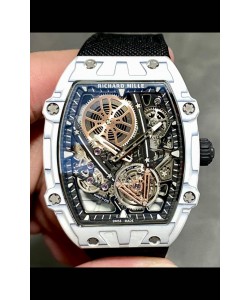 Richard Mille Super Clone 27-05 Boîtier Carbone Blanc Réplique Montre Suisse 