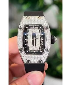 Richard Mille RM007 Sertie Diamants Cadran Noir 904L Acier Montre Suisse Superclone