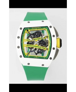 Richard Mille Super Clone RM61-01 Céramique blanche Bracelet vert Montre Suisse Réplique