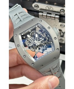 Richard Mille Super Clone RM055 Boîtier Céramique/Titanium Gris avec Tourbillon Véritable Montre 